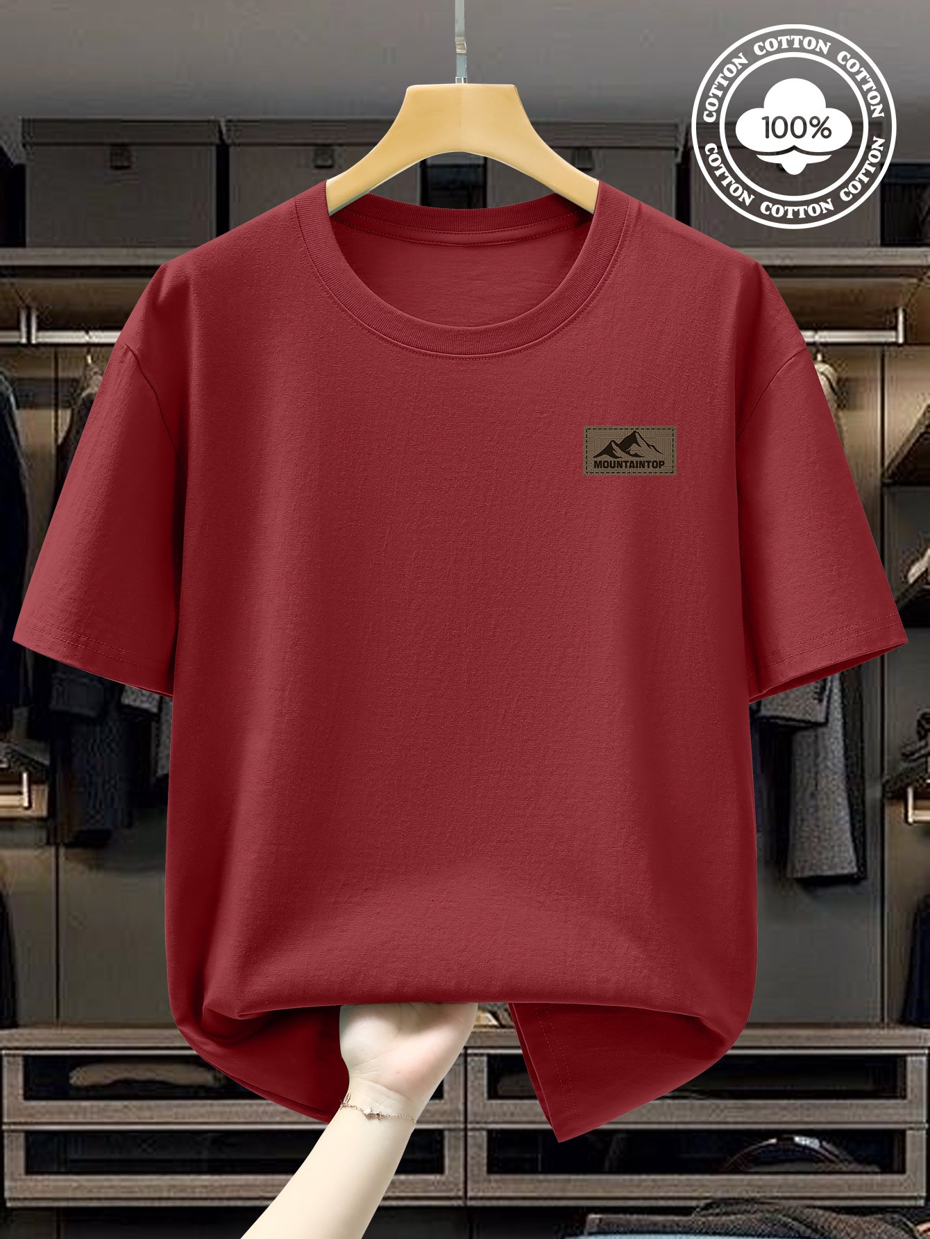 Summer Men's 220g Pure Cotton Short Sleeve T-Shirt