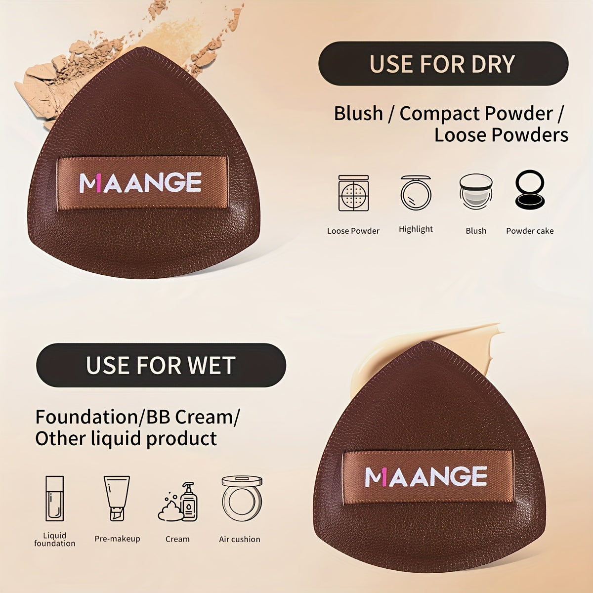 Kit 9 Pinceaux de Maquillage + 2 Éponges – Doux & Facile pour Débutants