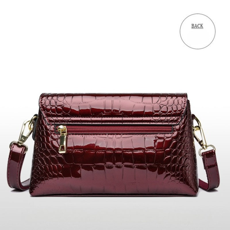 Sac à Bandoulière Femme – Cuir Imprimé Crocodile, Sangle Amovible, Design Élégant, Multi-Compartiments Zippés pour Téléphone et Cartes, Porte-Monnaie Compact, Idéal Bureau, Déplacements et Activités Extérieures
