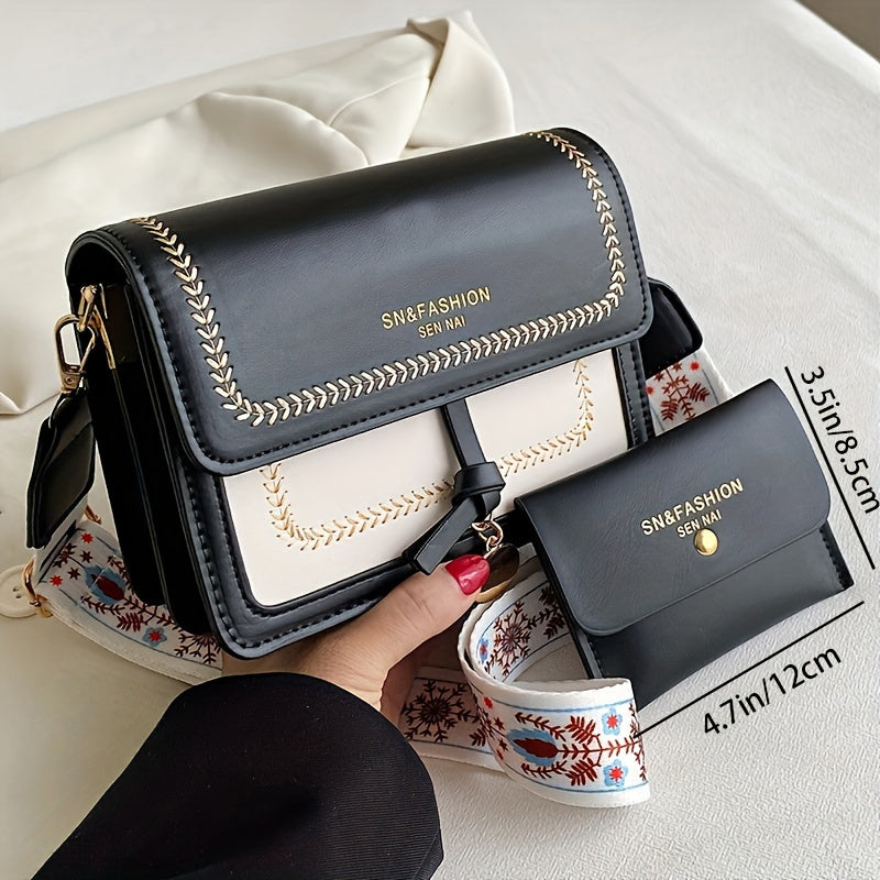 Sac Bandoulière à Rabat Tendance pour Femme – Décor Boucle – Sangle Large et Confortable