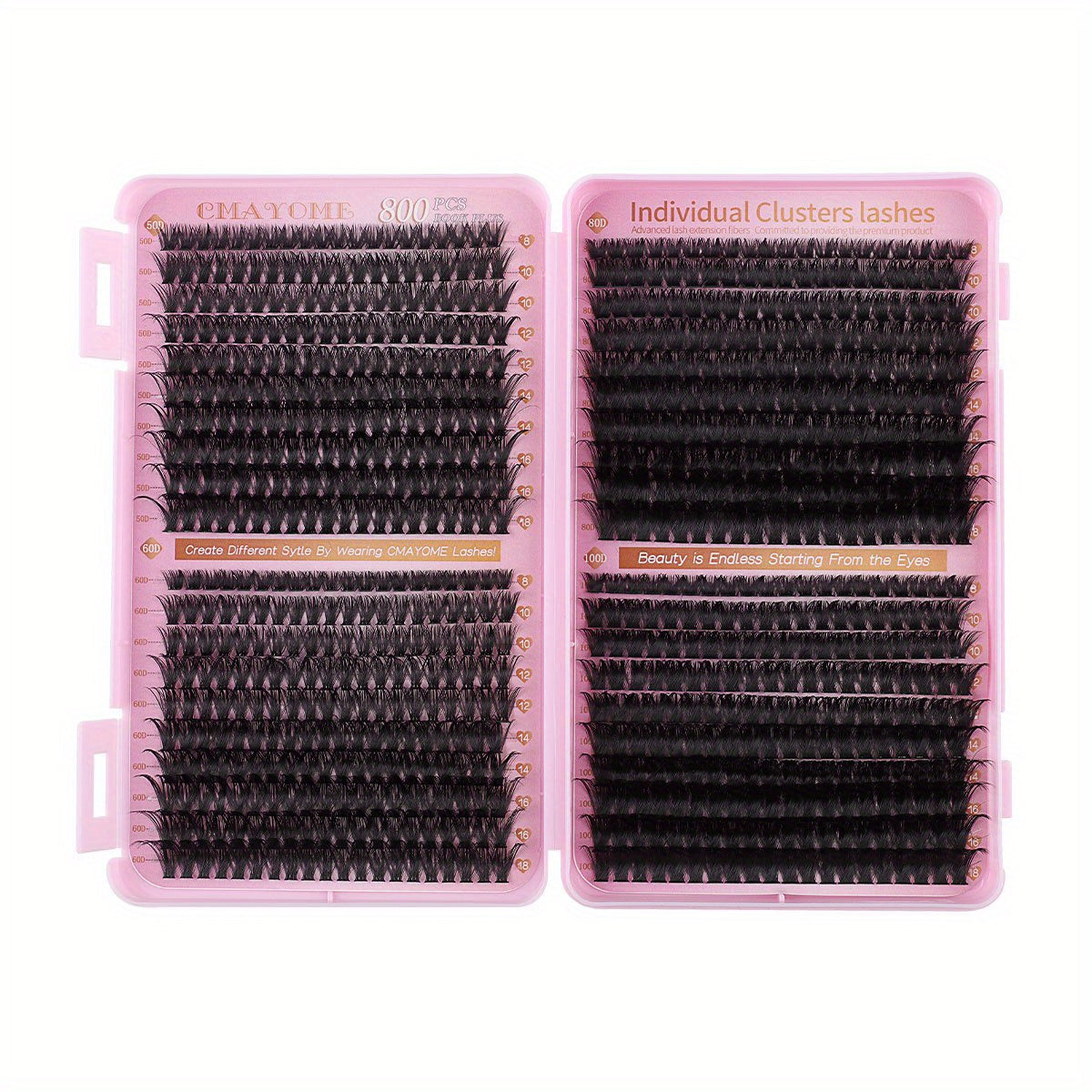 Kit d’Extensions de Cils en Paquets 200/800 – Cils Épais et Légers, D Curl Style Russe 0,05 mm, Volume Naturel et Recourbés, Adhésif Longue Durée, Réutilisables, Parfaits pour Maquillage Quotidien et Soirées
