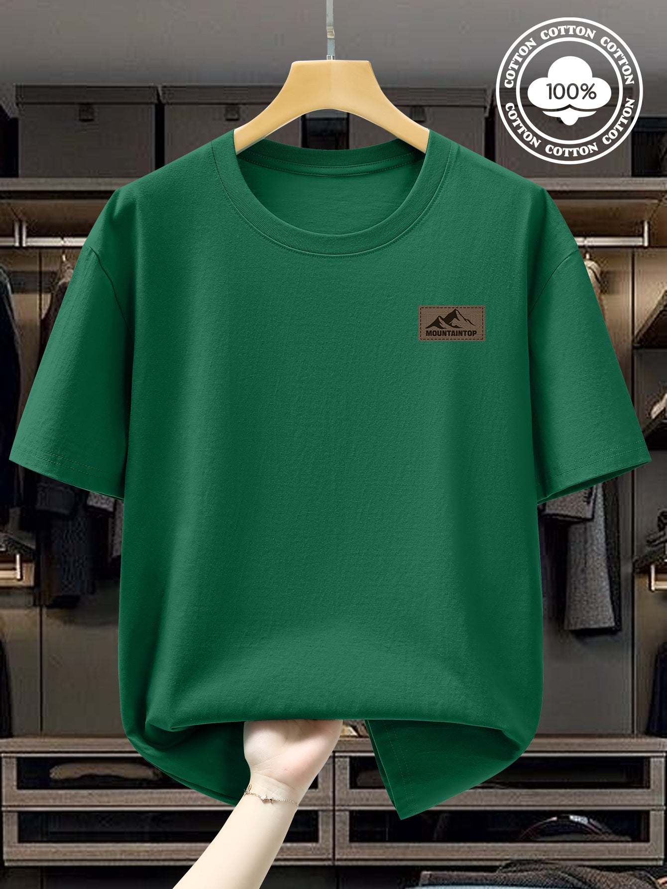 Summer Men's 220g Pure Cotton Short Sleeve T-Shirt