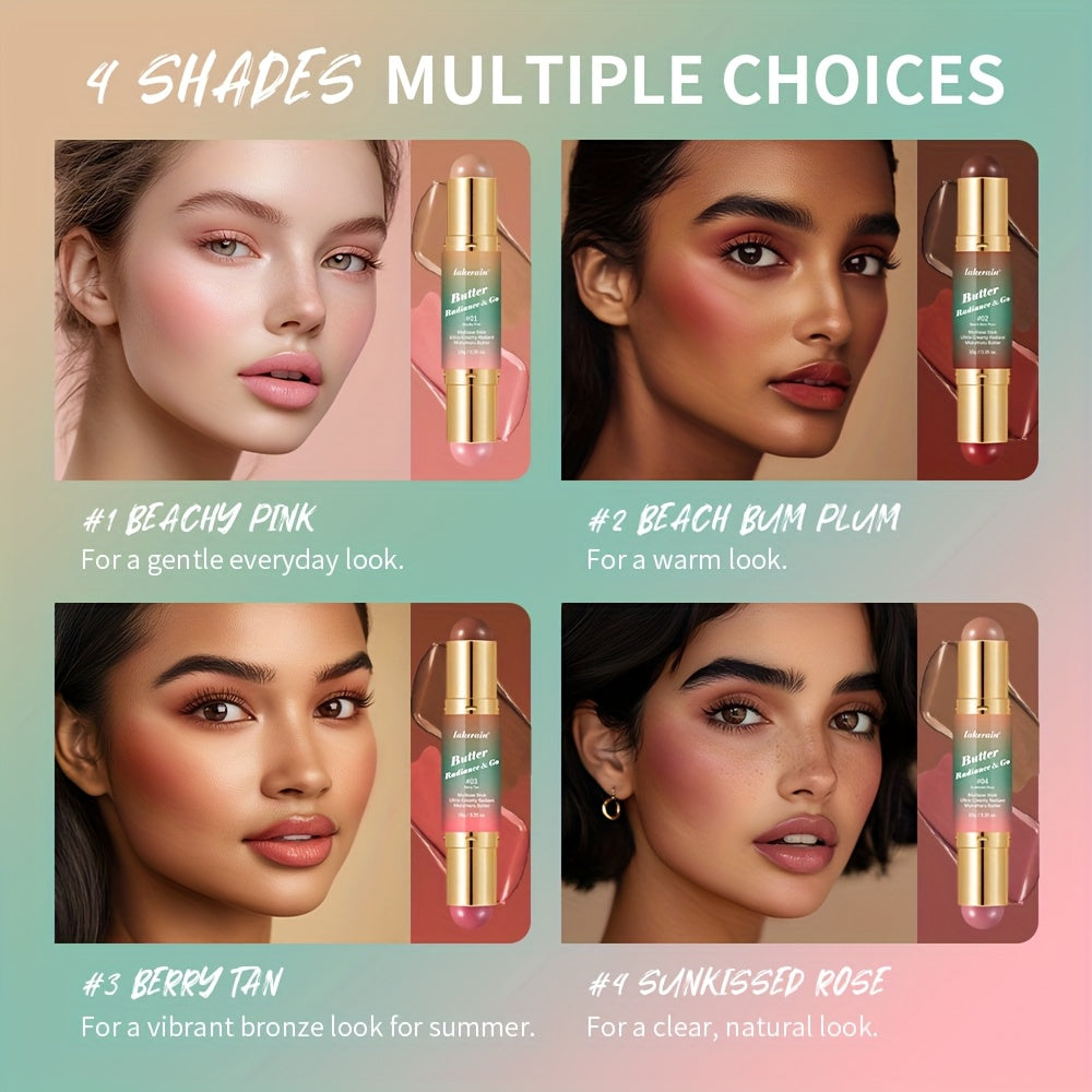 Butter Radiance & Go, Multiuse Stick, Double-ended Blush & Contour, Ultra-Creamy Radiant Finish Formula with Butter, Hydrating Texture, Multi-Use Contour Stick, Multi-purpose Makeup Stick - Blush, Contour, Lipstick, Eyeshadow