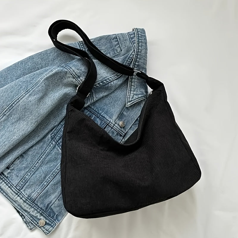 Sac Épaule Femme en Velours – Options Noir et Blanc, Sac Polyvalent, Élégant et Minimaliste, Léger et Doux, Idéal Voyage et Quotidien