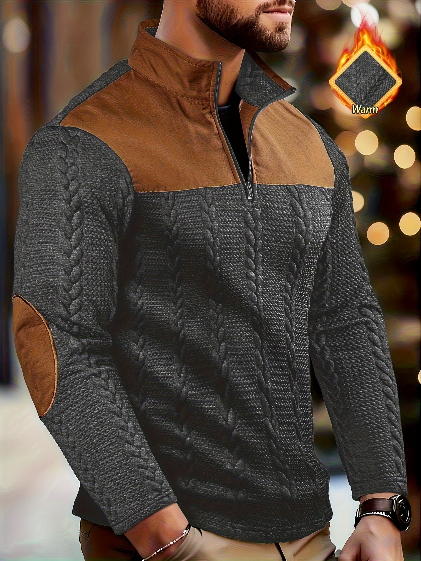 Henley Homme – Automne/Hiver, Manches Longues, Color Block et Zip