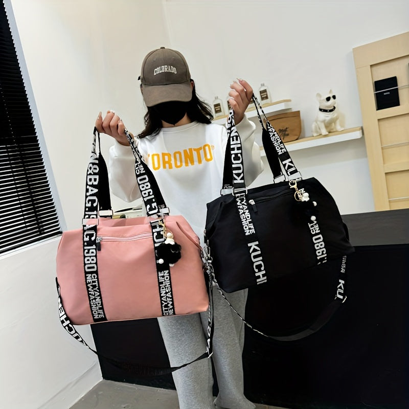 Sac Cabas Chic en Tissu Oxford Noir pour Femmes – Polyvalent à Porter à l’Épaule, Grande Capacité, Bandoulière Ajustable, Fermeture Éclair