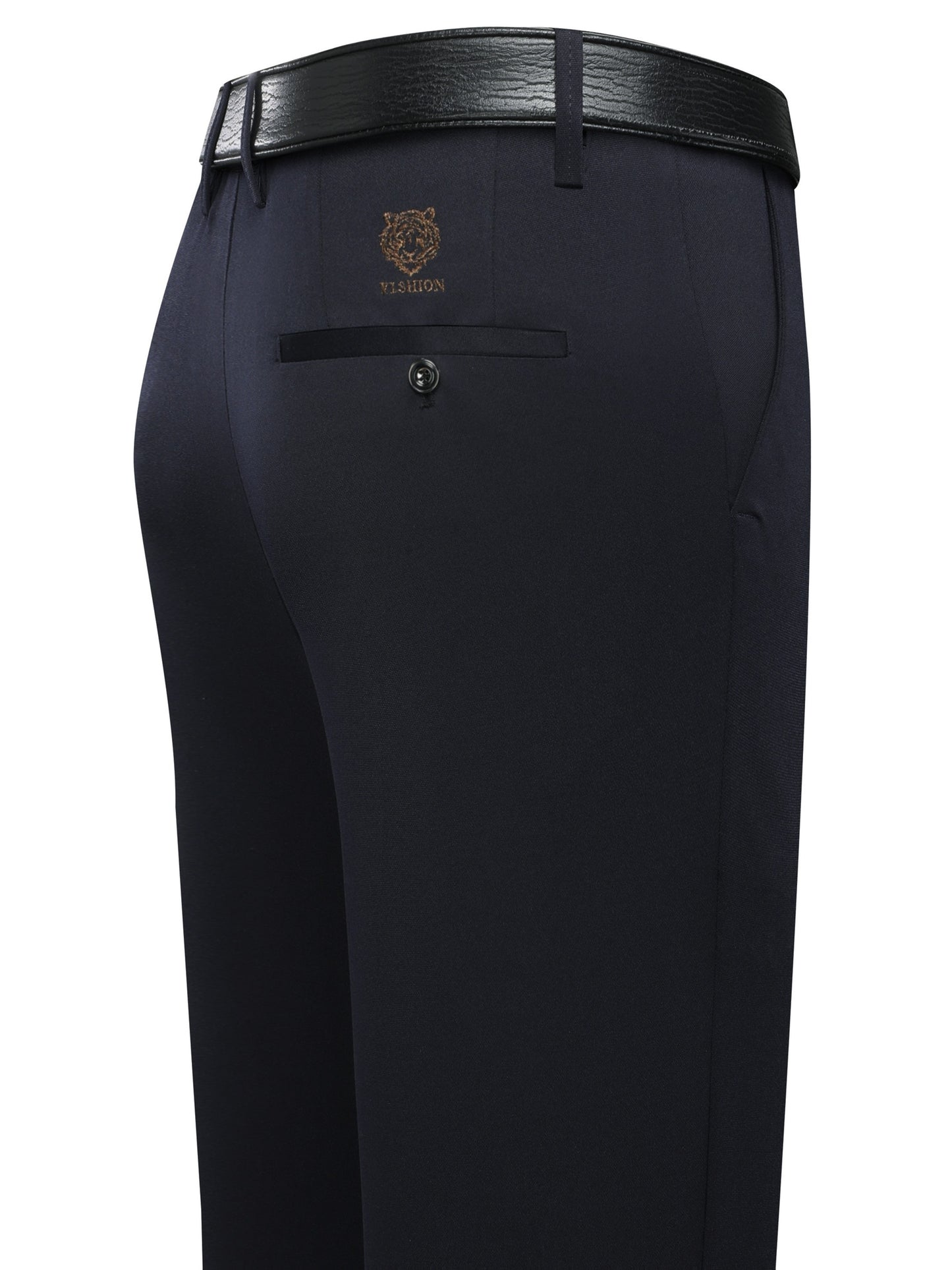 Pantalon habillé business pour homme – taille élastique, coupe droite, lavable en machine, fermeture à boutons, idéal bureau, réunions et événements semi-formels