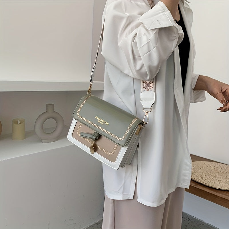 Sac Bandoulière à Rabat Tendance pour Femme – Décor Boucle – Sangle Large et Confortable