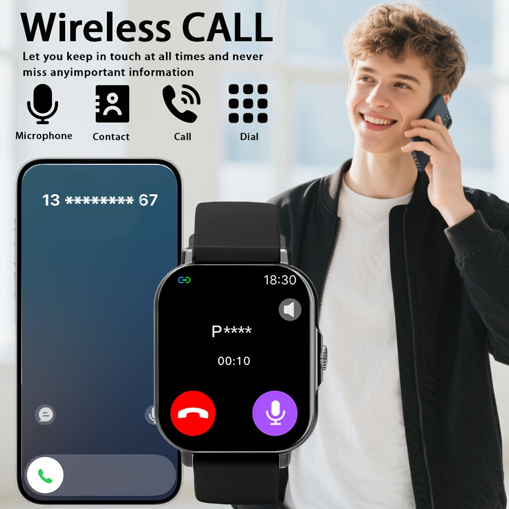 Montre Connectée 2025 Homme & Femme – Dernier Modèle avec Fonctions Multiples : Mode Sport, Alertes Messages, Notifications d’Appels, Réveil, Batterie Rechargeable USB