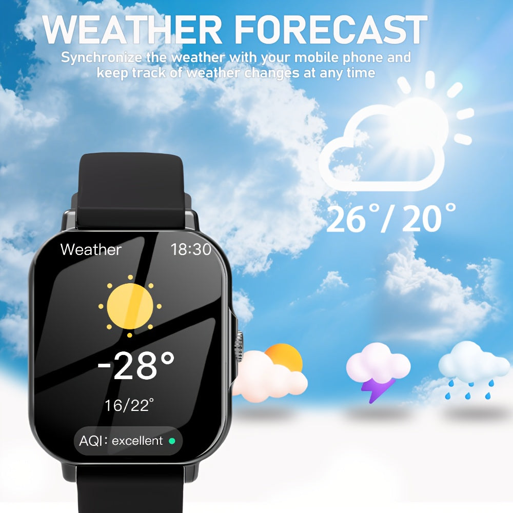 Montre Connectée 2025 Homme & Femme – Dernier Modèle avec Fonctions Multiples : Mode Sport, Alertes Messages, Notifications d’Appels, Réveil, Batterie Rechargeable USB