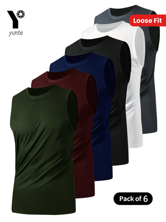 Lot de 6 Débardeurs Sport Homme – Séchage Rapide