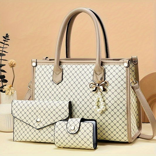 Sac à main femme grand format avec porte-monnaie et porte-cartes – polyvalent, élégant, sac à bandoulière pour mère tendance