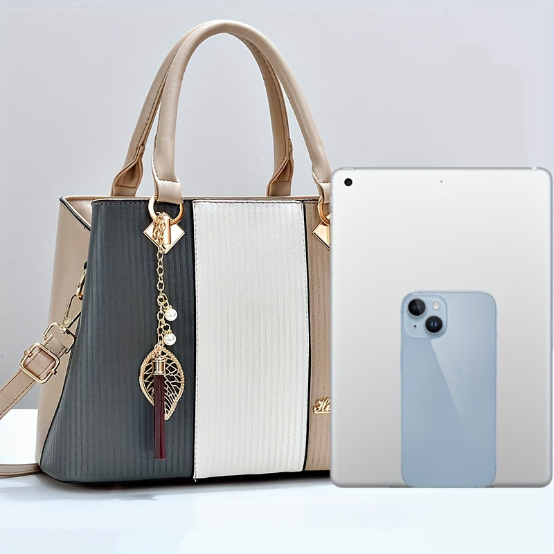 Sac cabas vintage grande capacité pour femme – épaule et main, bandoulière détachable, fermeture éclair