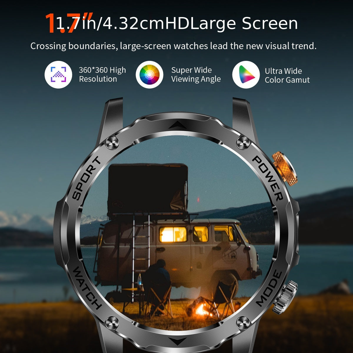 Montre Connectée Homme – Écran HD 4,45 cm, Plus de 50 Modes, Autonomie Ultra Longue avec Batterie 1000 mAh, Fonctions Téléphone, 110+ Modes Sport, Suivi du Sommeil, Podomètre, Compatible Android et iPhone, Lot de 3 Bracelets avec Lumière Flash