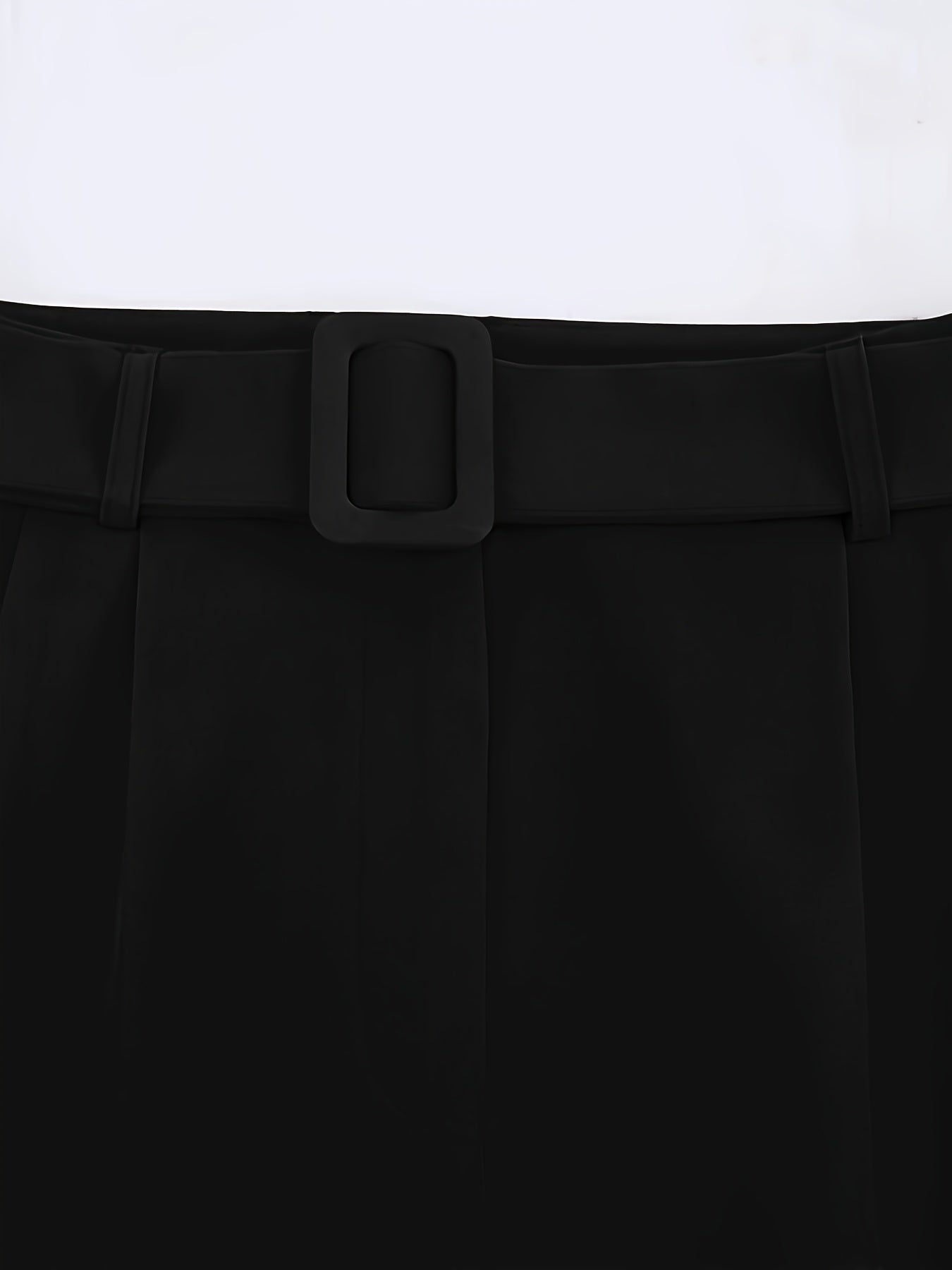 Pantalon Femme Élégant Jambe Droite – Polyester, Ceinturé, Couleur Unie, Confortable, Bureau et Décontracté, Printemps/Automne