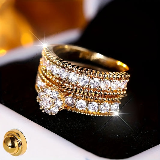 Two Minimalist Style Zirconia Wedding Rings for Women.