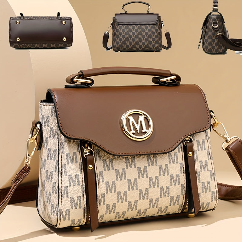 Sac Femme Élégant et Tendance – Design « M », Fermeture Zippée, Bandoulière Détachable et Ajustable, Idéal Sorties Quotidiennes et Shopping