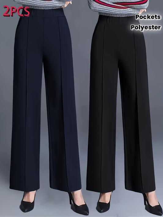 Ensemble Deux-Pièces Femme – Pantalon Long Élégant avec Poches