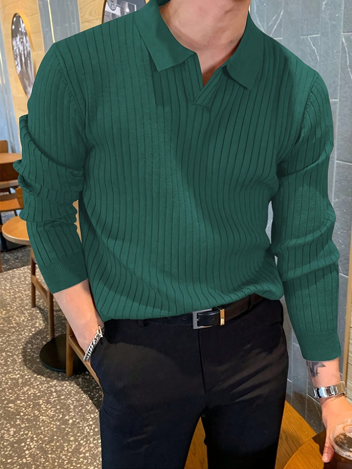 New Cross-border Men's Collar Sweater