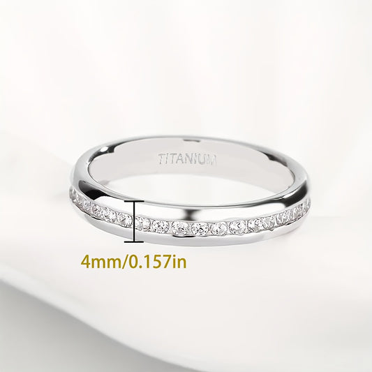 Women's Full-Circle Synthetic Zirconium Oxide Ring - -Like Brilliance, Eternal Shine Wedding Band, Valentine's Gift, Everyday Jewelry - No Maintenance Required, Anniversary Gift, Sparkling Design, Highquality Finish, Statemen