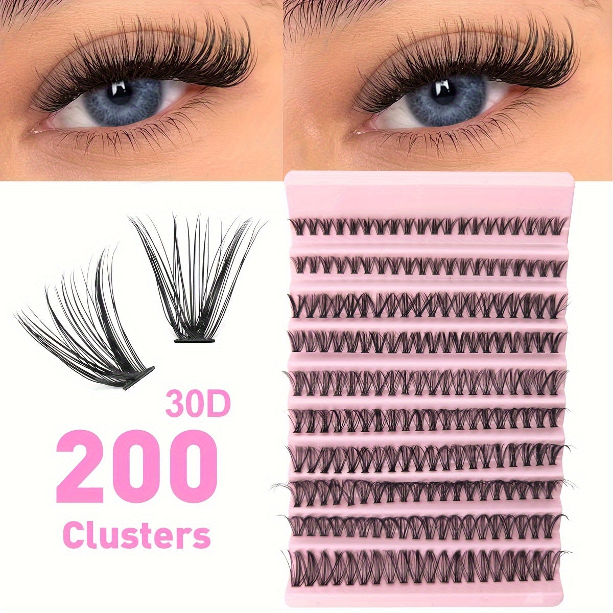 Faux cils en vison 30D, faux cils en touffes 40D et 80D, courbure 0,07 mm, extensions de cils naturels mélangés de 8 à 16 mm, extensions de cils volume 3D, outils de maquillage