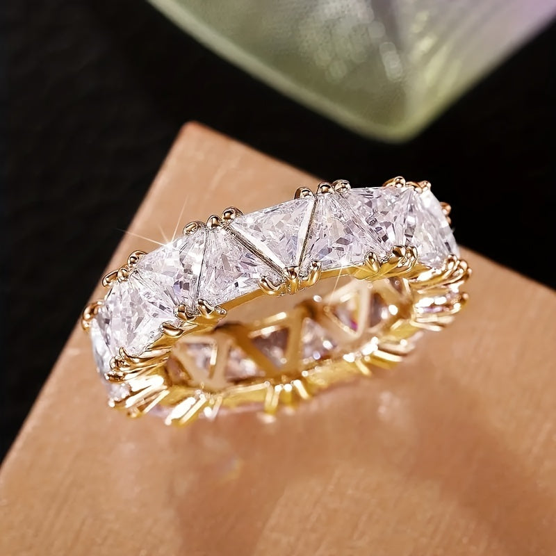 1 Ring Korean Style Classic Design Micro-Pave Synthetic Zirconia Engagement Ring for Women