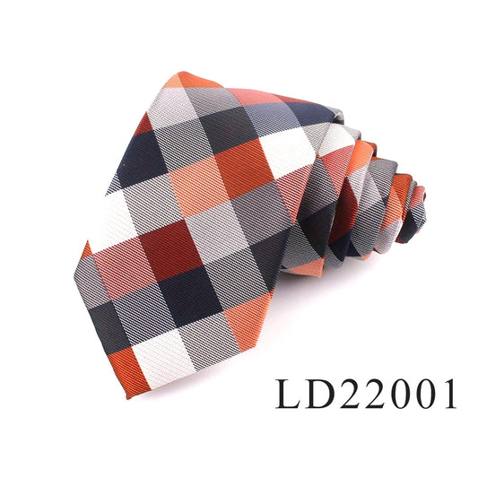 Cravate Homme – Motif Carreaux Classique, Polyester Résistant, Couleurs Vives