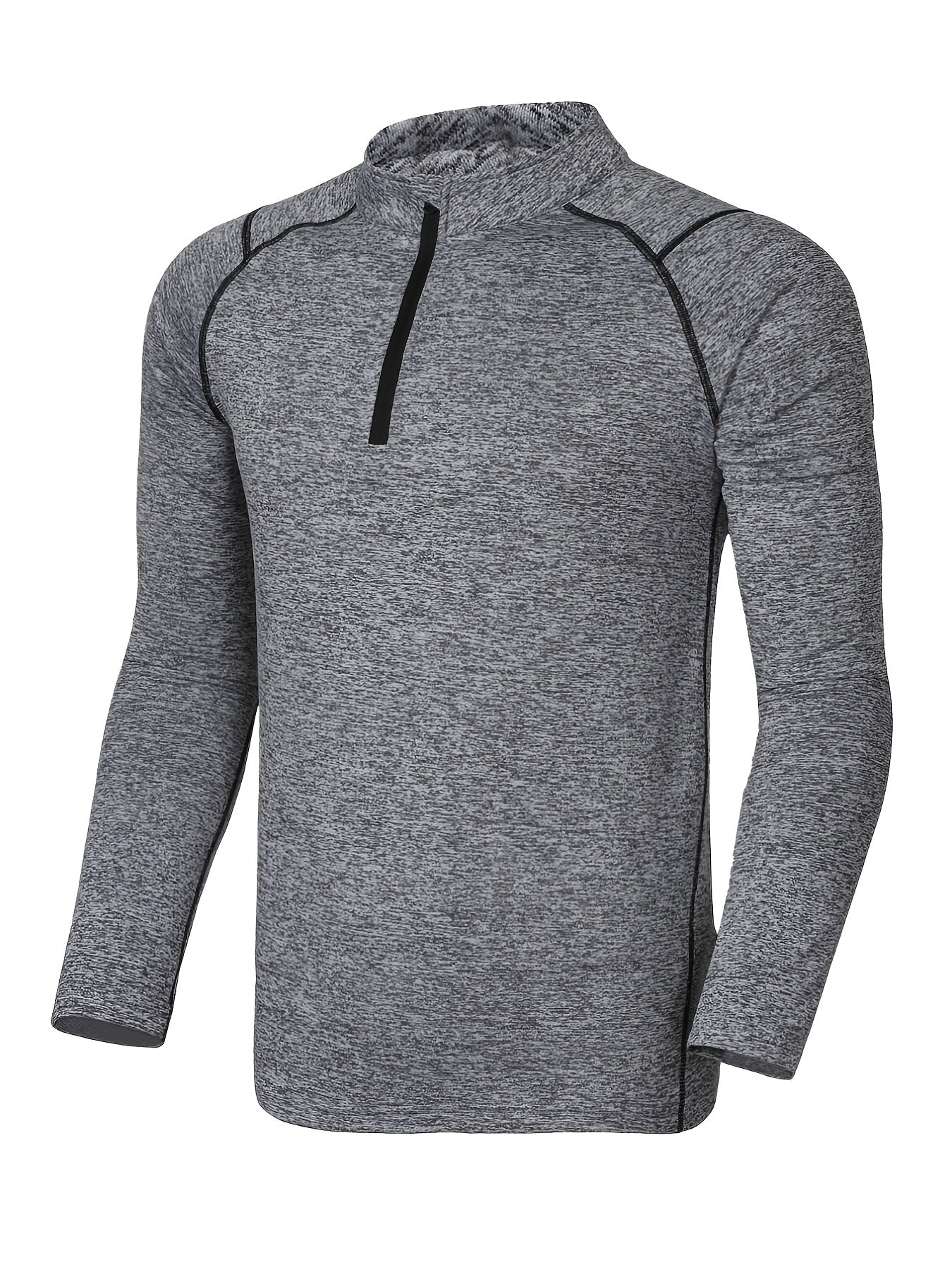 Men's Fitness Long Sleeve T-Shirt, -Lined for Autumn and Winter, Tight-Fitting Basketball Base Layer for Running and Training