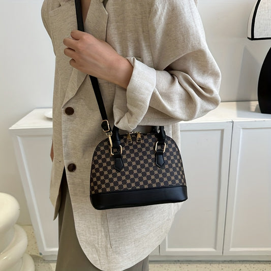 Sac bandoulière vintage – simili cuir beige, hardware doré, bandoulière réglable, fermeture éclair, sac épaule décontracté pour femme