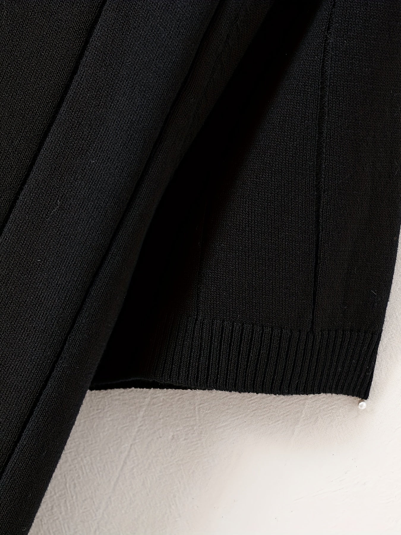 Men'S Solid Color Knitted Short-Sleeve Polo Shirt for Business Casual Wear