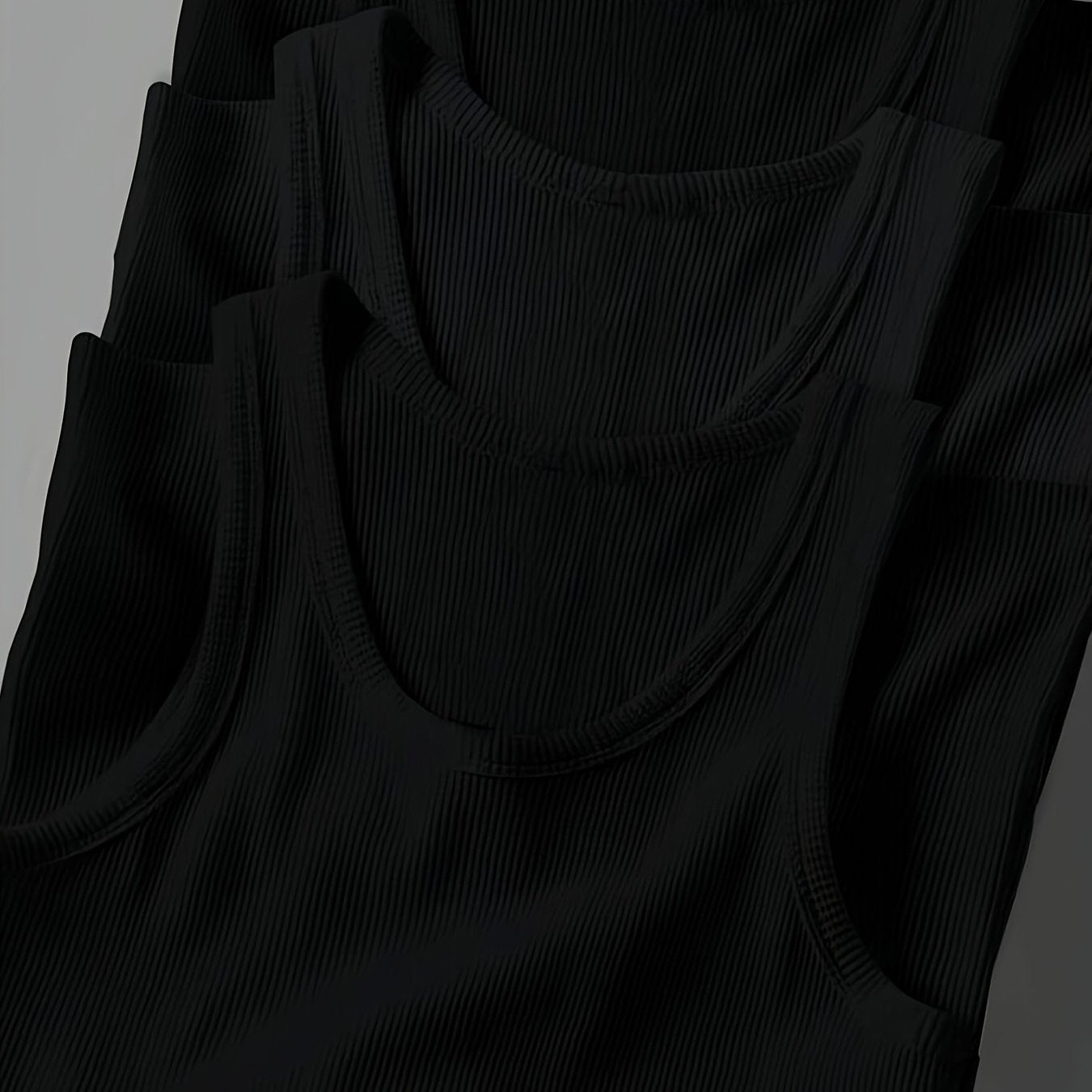 Lot de 3 Débardeurs Homme – Couleur Unie Côtelée