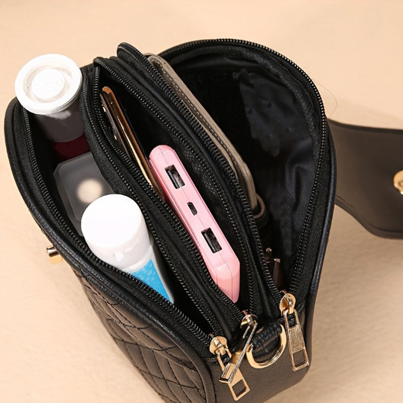 Sac Bandoulière Homme & Femme – Bandoulière Ajustable et Quincaillerie Dorée, Multiples Compartiments avec Fermeture Éclair, Parfait pour Sorties Décontractées et Événements Formels, Sac à Épaule Stylé avec Finitions Dorées