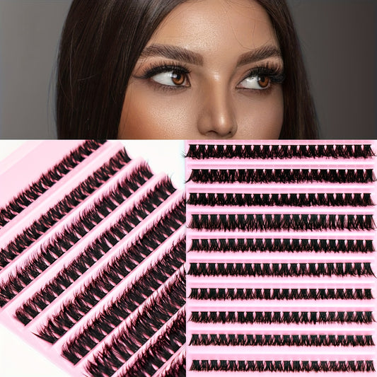 120/200 pcs de Cils Individuels – D Curl, 8-16 mm Mélangés, Fins et Épais, Effet Naturel, Parfaits pour DIY Débutants, Réutilisables