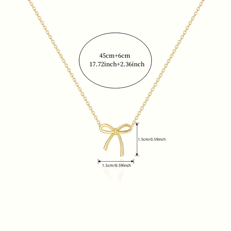 Collier Femme Minimaliste – Pendentif Nœud, Plaqué Or KC, Élégant pour Quotidien et Fêtes, Cadeau Intemporel, Bijou Polyvalent, Chaîne Délicate, Style Sophistiqué et Artisanat de Qualité