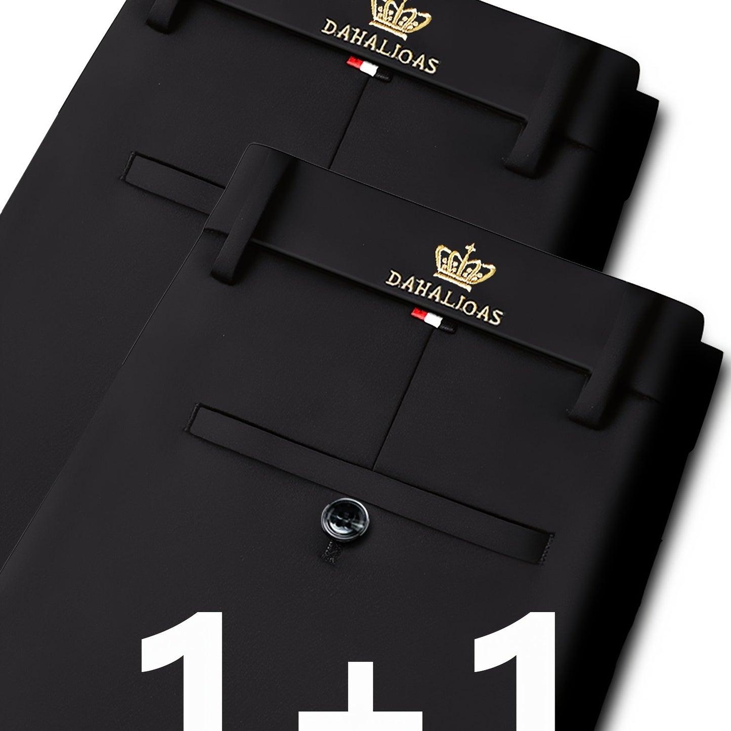 Pantalons business casual extensibles pour homme (2 pièces) – haute élasticité, infroissables, toutes saisons, logo, coupe régulière, lavables en machine, idéals bureau et événements sociaux