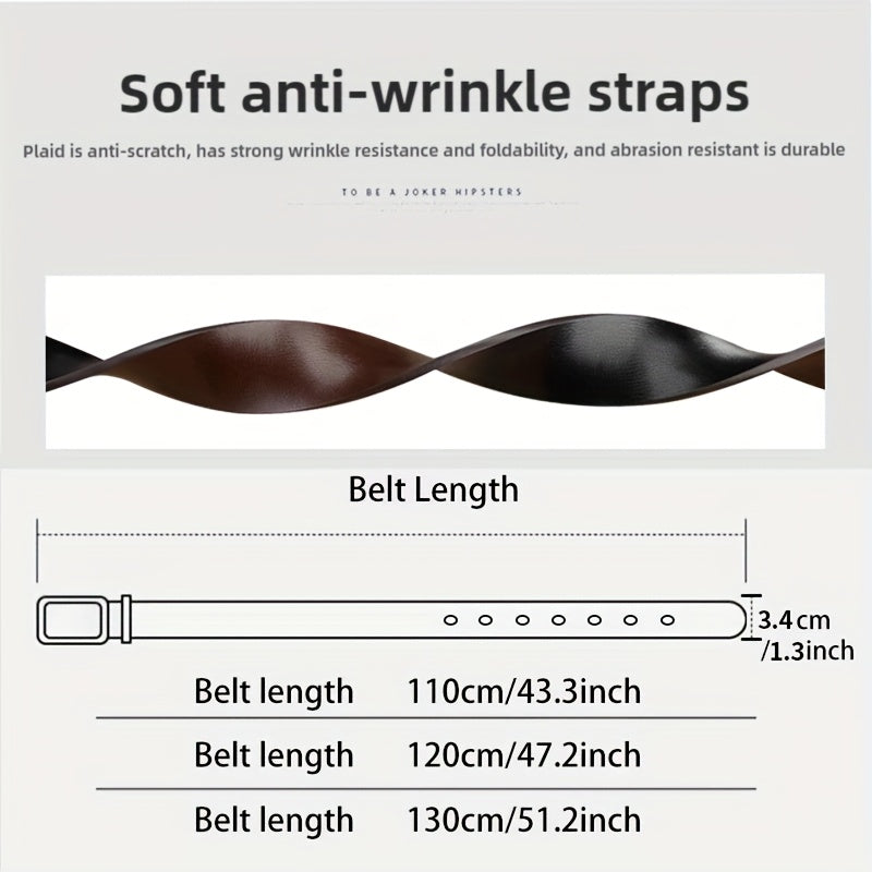 Ceinture Homme à Boucle Automatique – 1 ou 2 pcs, Motif Géométrique Noir et Doré, Style Formel et Décontracté, Cuir Synthétique, Fermeture Simple, Parfaite pour Mariage, Soirée et Usage Quotidien, Accessoire Luxe Minimaliste