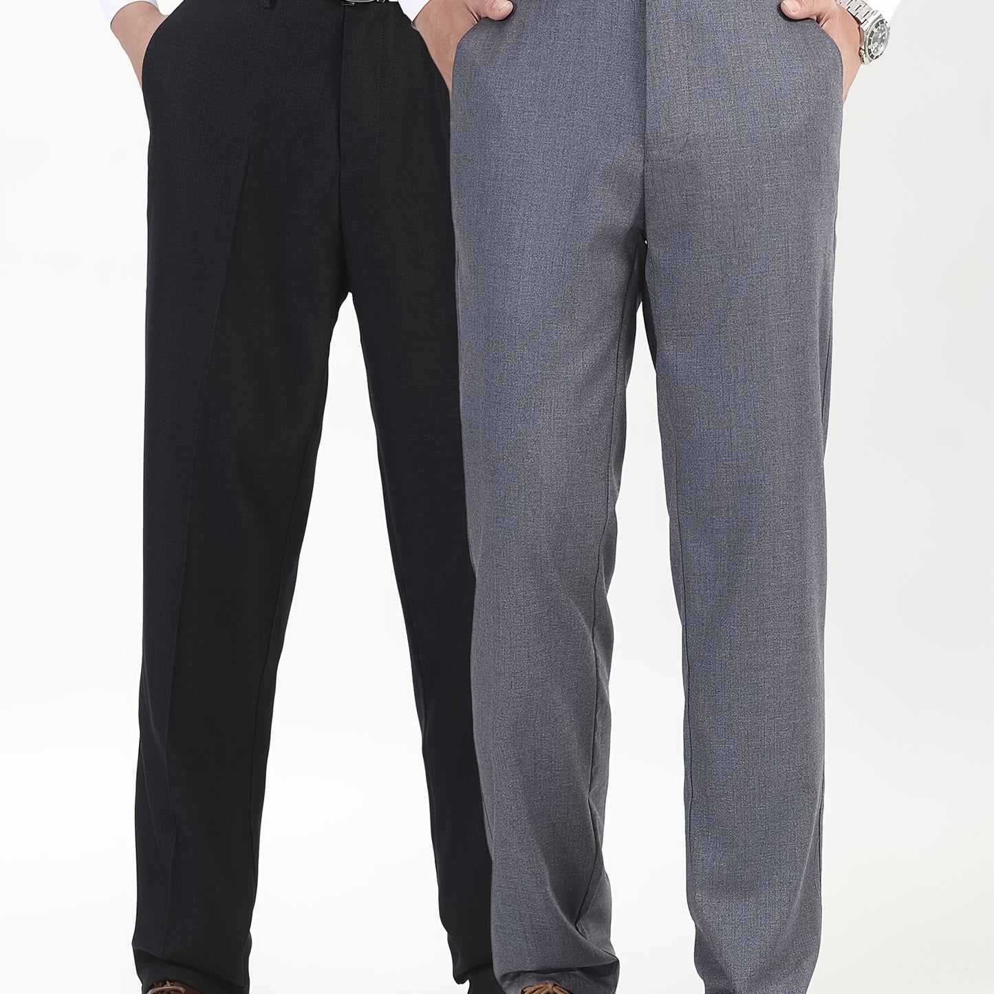 2pcs Pantalons Homme Grande Taille – Formels & Casual, Haute Qualité, 0XL-6XL