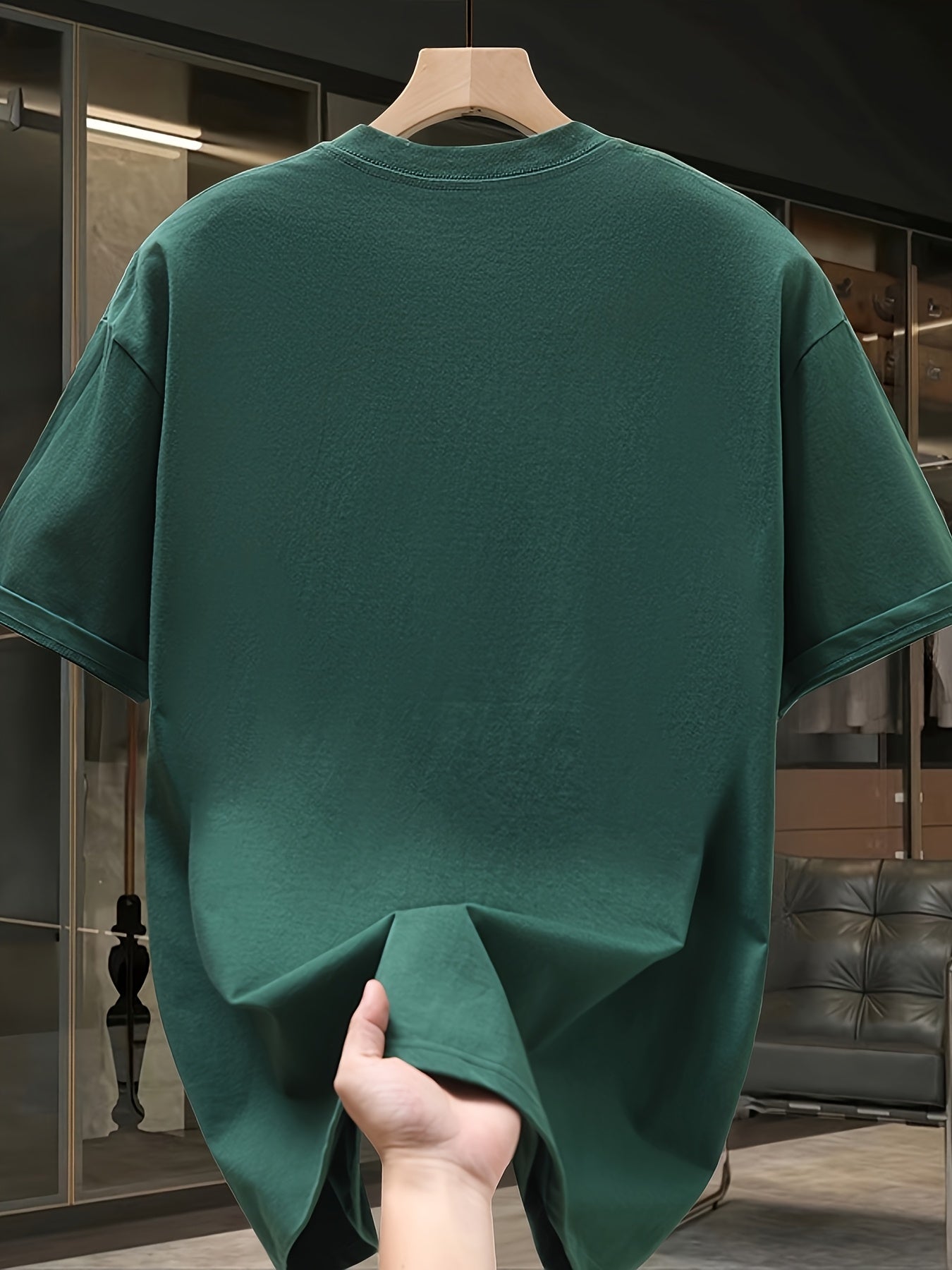 Men's Heavyweight 100% Cotton Oversized T-Shirt with Jazz Calf Graphic Print - White Summer Casual Round Neck Short Sleeve Tee, Large Size Breathable Fabric for Casual Attire & Jazz-Themed Events, Machine Washable Youthful St