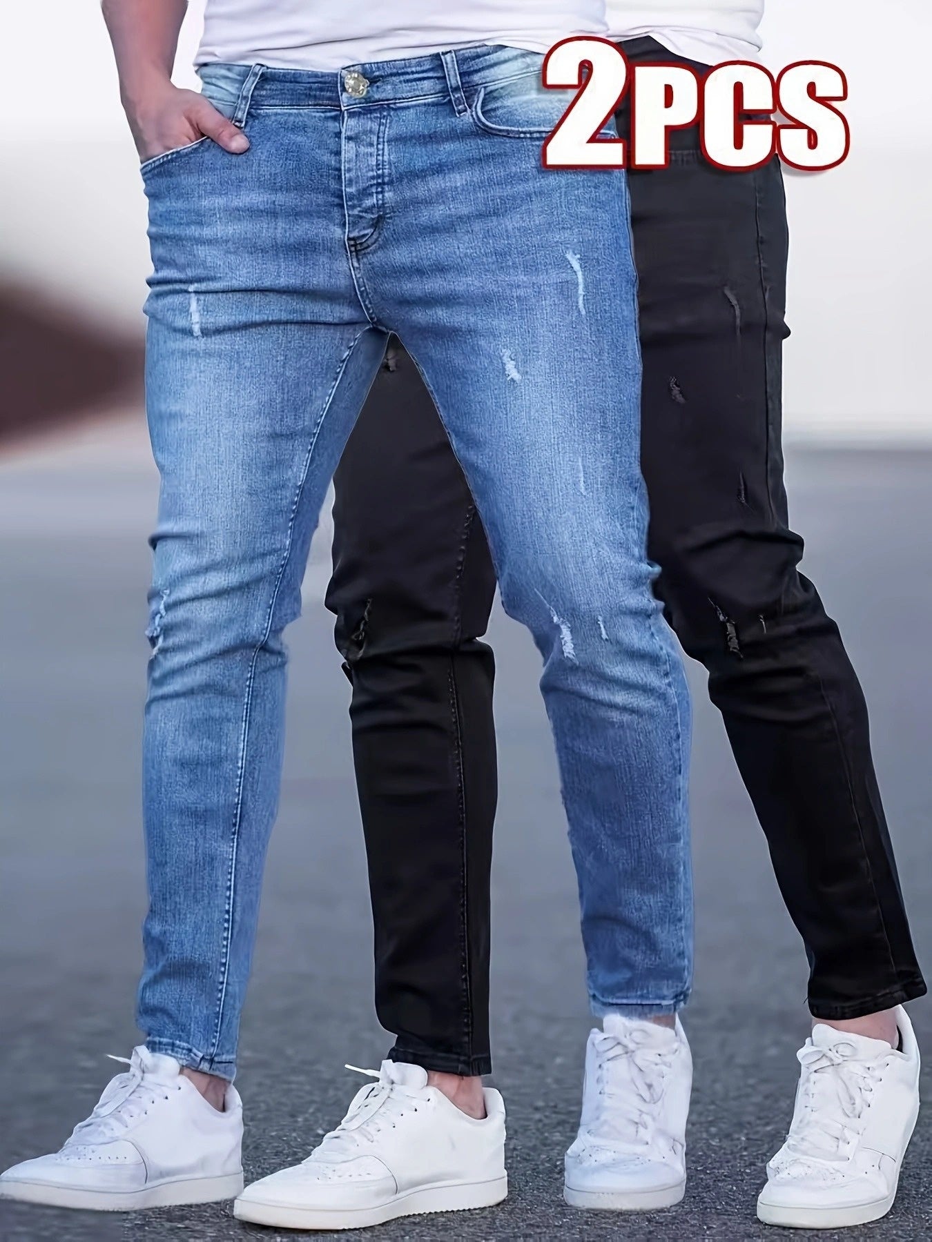 Jean slim élégant pour homme (lot de 2)