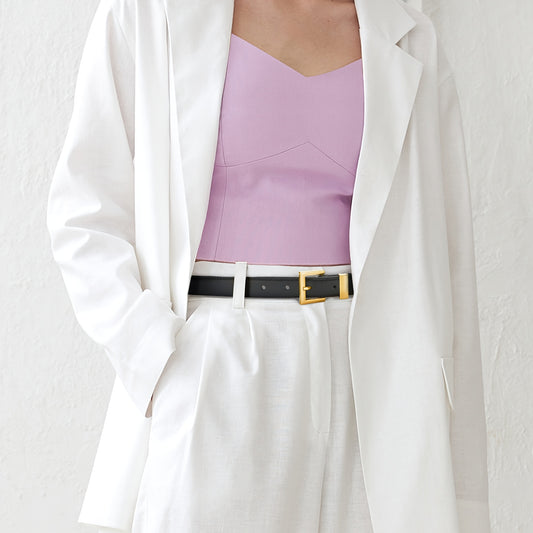 Lot de 2 ceintures pour femmes – Style décontracté, légère, tissage non textile, boucle carrée dorée