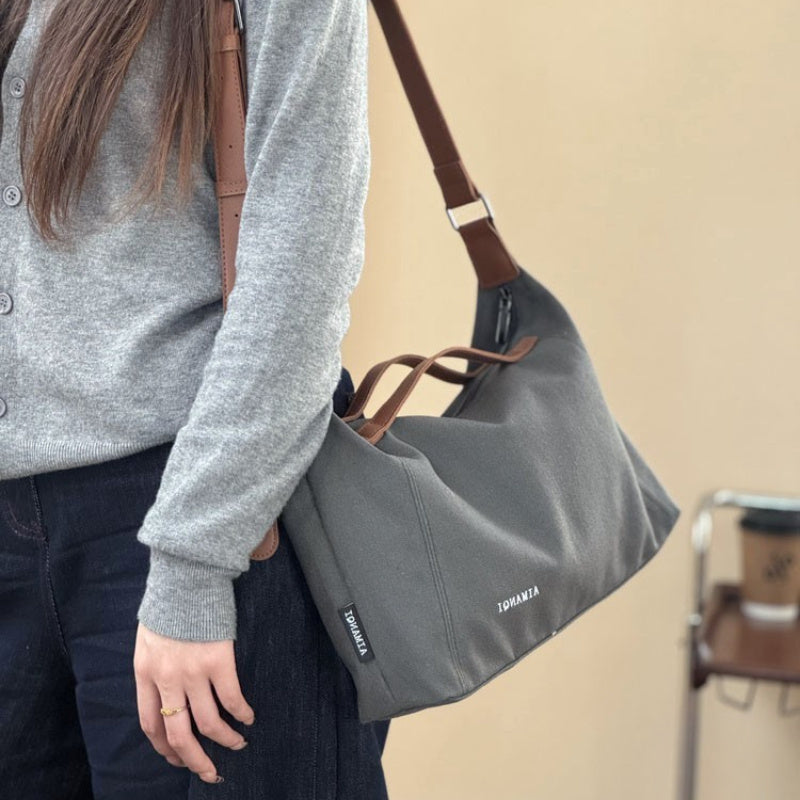Sac fourre-tout japonais et coréen original – style simple et décontracté, polyvalent, bandoulière pour étudiants et usage quotidien
