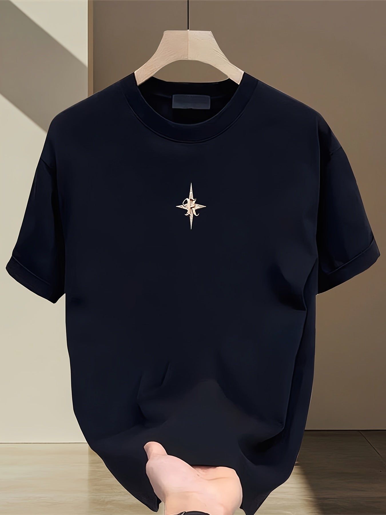 Pure cotton trendy brand printed short-sleeved T-shirt Men's summer new large-size versatile casual top