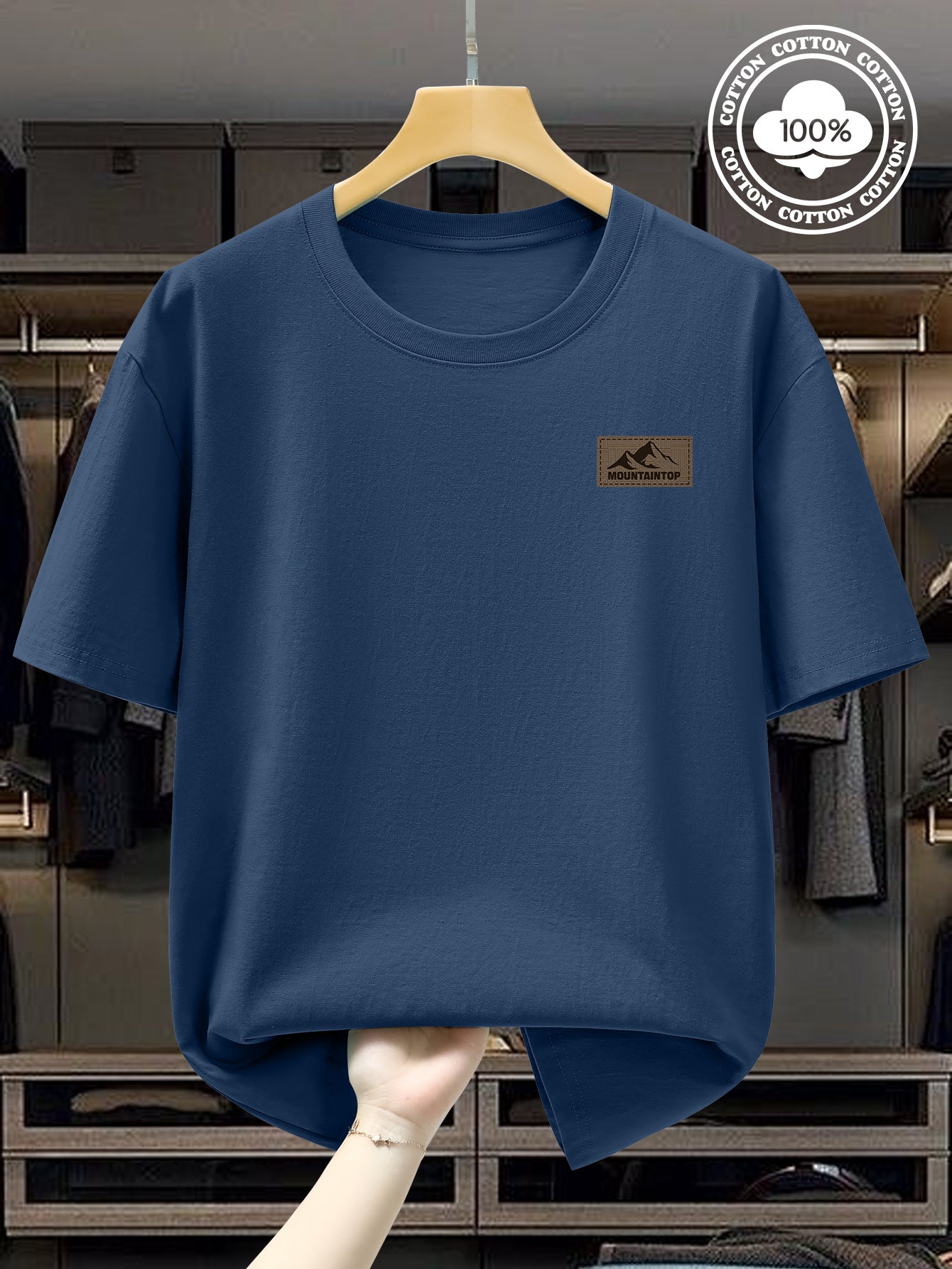 Summer Men's 220g Pure Cotton Short Sleeve T-Shirt