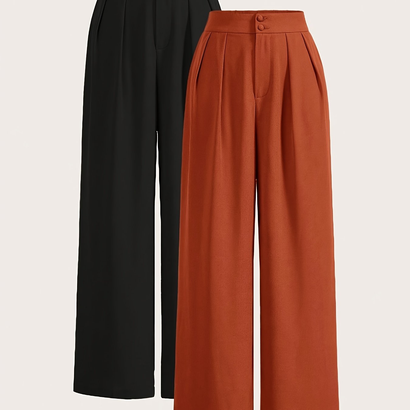 Ensemble deux pièces pantalon taille haute à jambes larges