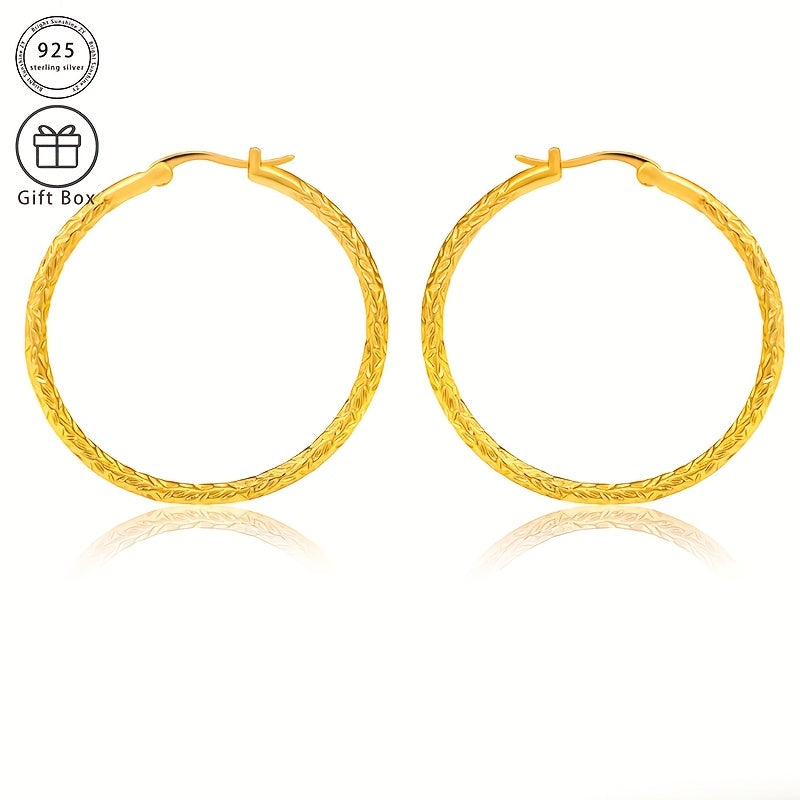 Boucles d’oreilles épi de blé dorées chic et luxueuses – en argent 925, design raffiné et minimaliste, bijou tendance pour femme, cadeau classique pour petite amie avec coffret élégant – parfait pour Noël ou la Saint-Valentin