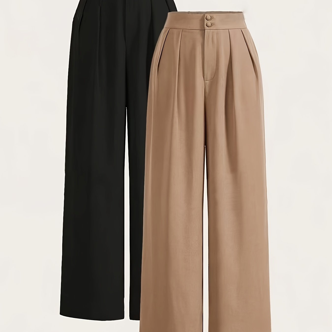 Ensemble deux pièces pantalon taille haute à jambes larges