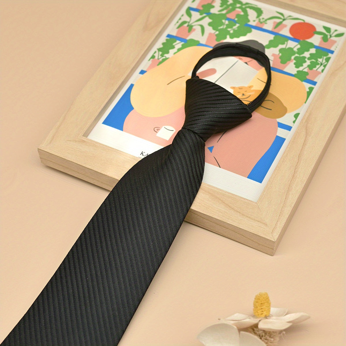 Lot de 3 Cravates Homme Noires à Rayures Diagonales – Polyester Élégant pour Bureau et Mariage