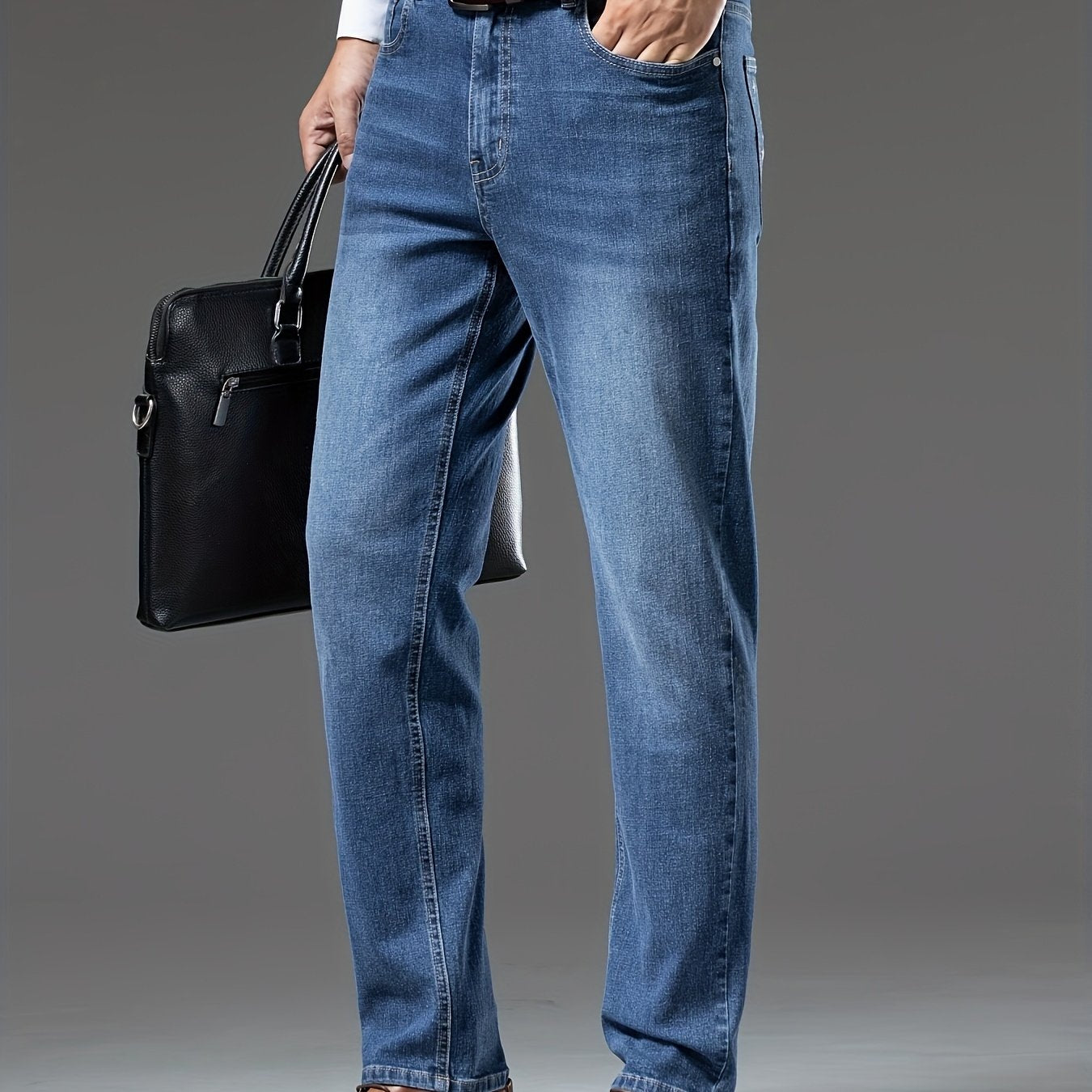 Jeans Homme Grande Taille – Stretch, Jambe Droite, Casual & Tout Saison