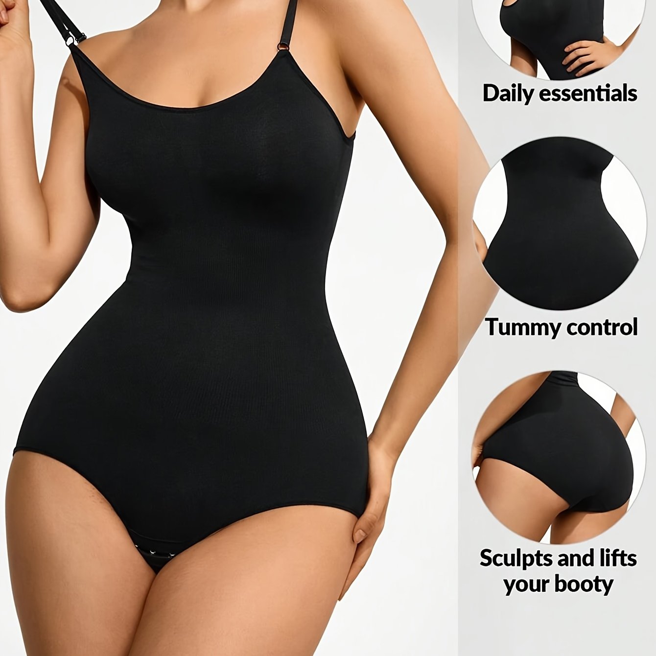 Body sculptant intégral pour femme type Spanx, soutien de la posture, taille haute avec contrôle du ventre et effet lifting poitrine
