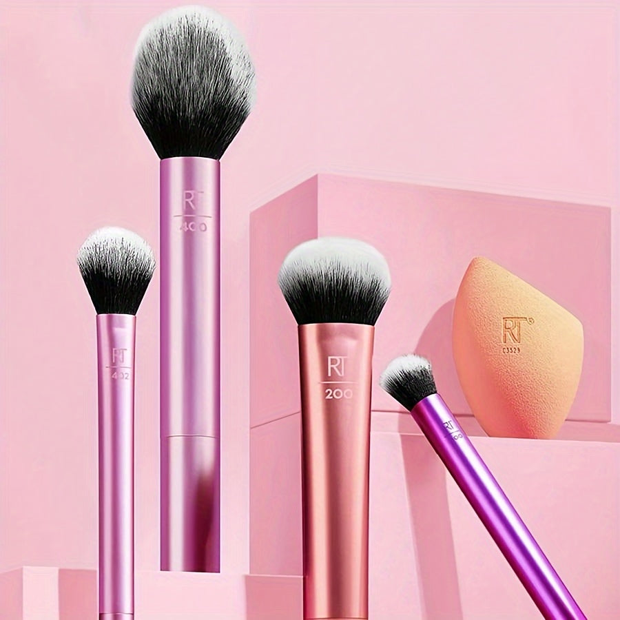 Kit 5 Pièces – Pinceaux & Éponge Beauté
